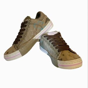 Converse Y2K RARE One Star Ox Green Tan Canvas Skate Sneakers Size 8.5